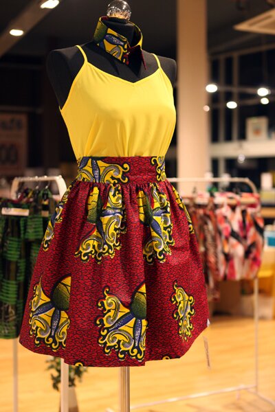 African print skirt