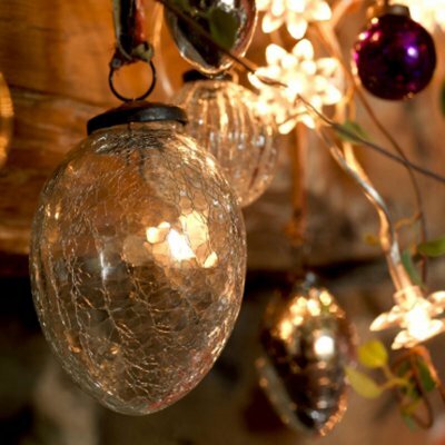 Preview image for Clear Crackle Baubles - Egg shaped 