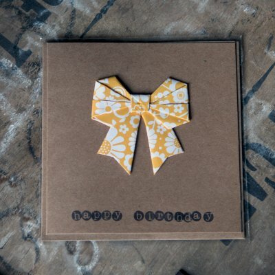 Preview image for Origami Birthday Card - Yellow Bow 